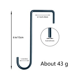 Generic KANEALU Fence Hooks 6 Pack 6x2.1x0.2 inches, Stainless Steel, Ideal for Hanging Planters, Bird Feeders, Lanterns, and Tool&Decorations (Green), LBGG-15