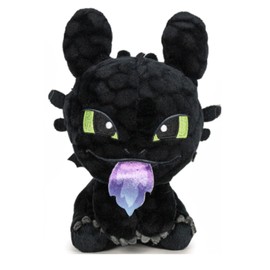 TA&MA HTTYD - Black Night Dragon Inspired by Toothless - Cuddly Toy & Stuffed Toy - Various Models & Sizes - Soft Plush for Kids & Fans (Fire Breathing 18 cm)