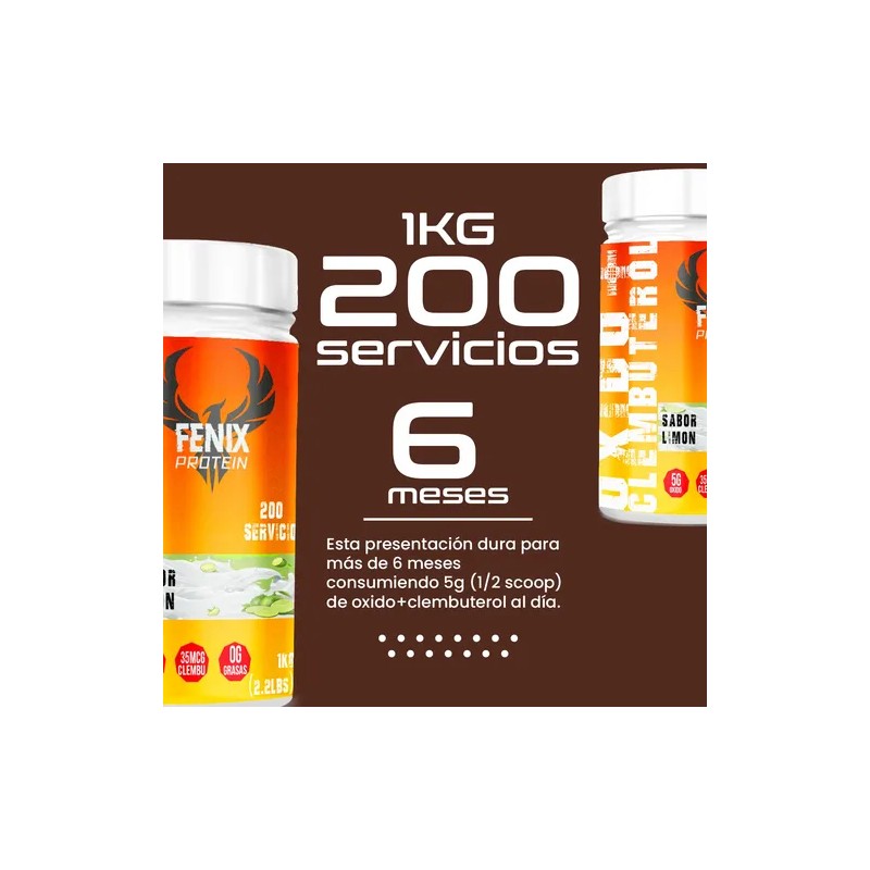 Óxido Nítrico + Clembu Pre Entreno Fenix Protein 1kg Sabores