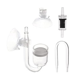 Clscea Aquarium Glass CO2 Diffuser Atomizer with U Tube Check Valve Suction Cup Premium Version