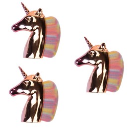 Baluue 3pcs Makeup Brush Rainbow Color Cosmetic Brush Rose Gold Handle Soft and for Women and Girls for Blending and Application Makeup Supplies