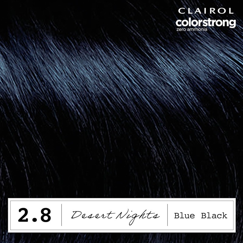 Clairol ColorStrong Permanent Zero Ammonia Hair Dye, 2.8 Blue Black