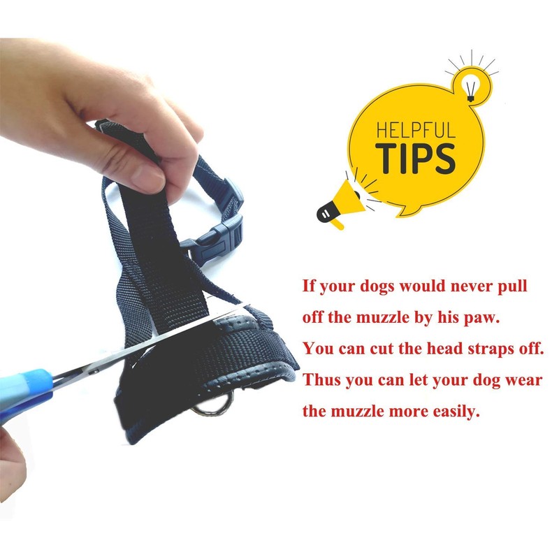ILEPARK Nylon Dog Muzzle with Head Strap for Small, Medium,