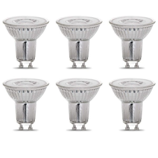 Feit Electric 4W LED Bulbs with 35W Equivalent, Dimmable, MR16 Bulbs, 22 Yrs. Lifetime, 300 Lumens, 5000K Daylight, 6 Packs - BPMR16/GU10/950CA/6