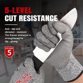 GOL-SIV Cut Resistant Work Gloves,Level 5 Cut Proof Glove With PU Coated,Safety Work Gloves for Metal Fabrication,Wood Working,Construction,Large