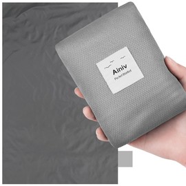 Ainiv Picnic Blanket, Mini Pocket Beach Mat 200 x 210 cm (5-8 People) Foldable, Lightweight Waterproof Sand Free, Foldable Thin Ground Sheet for Outdoor Camping Hiking Travel - Grey