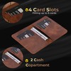 VENOULT Full Grain Genuine Leather Card Holder, Bi-fold Slim Wallet