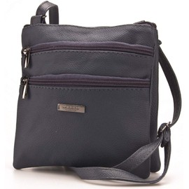 Lorenz Ladies Small Genuine Soft Leather Cross Body / Shoulder Bag (1) # 1941 - Navy