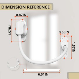 Bwintech 5 Pack White Keyless Window Restrictor, UPVC Window Security Cable Lock Limits Open Spaces to Keep Children Safe and Prevent Injury and Theft