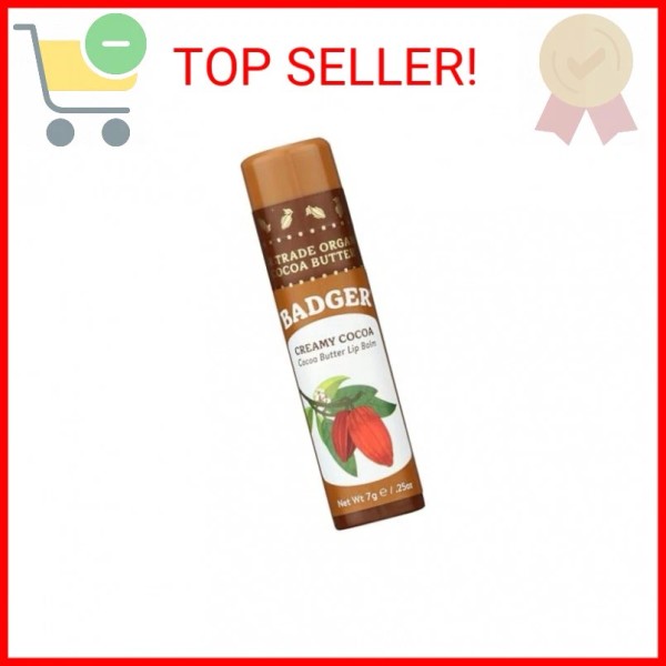 Does Not Apply Badger, Creamy Cocoa Lip Balm Stick, 0.25