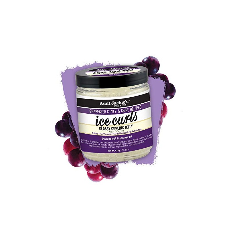 Aunt Jackie's Grapeseed Collection, Ice Curls Glossy Curling Jelly; Sulfate