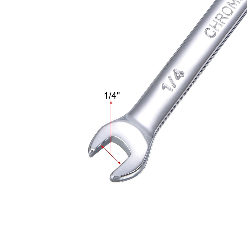 uxcell 1/4 Inch Ratcheting Combination Wrench SAE 72 Teeth 12