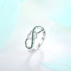 STARCHENIE Infinity Heart Ring for Women 925 Sterling Silver Emerald