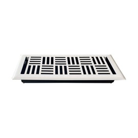 Empire Register Co, Premium Home Vent Covers - 4x12 inch, Art Nouveau Design, White Finish, Heavy Duty Air Flow Direction Floor Registers, Metal Damper Attached