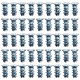 50 Pcs 6.3mm x 11mm Euro Screws Hinge Screws Flat Head Countersunk Euro Screws for Hinges for Kitchen Cabinets Doors Wardrobes (6.3mm x 11mm)
