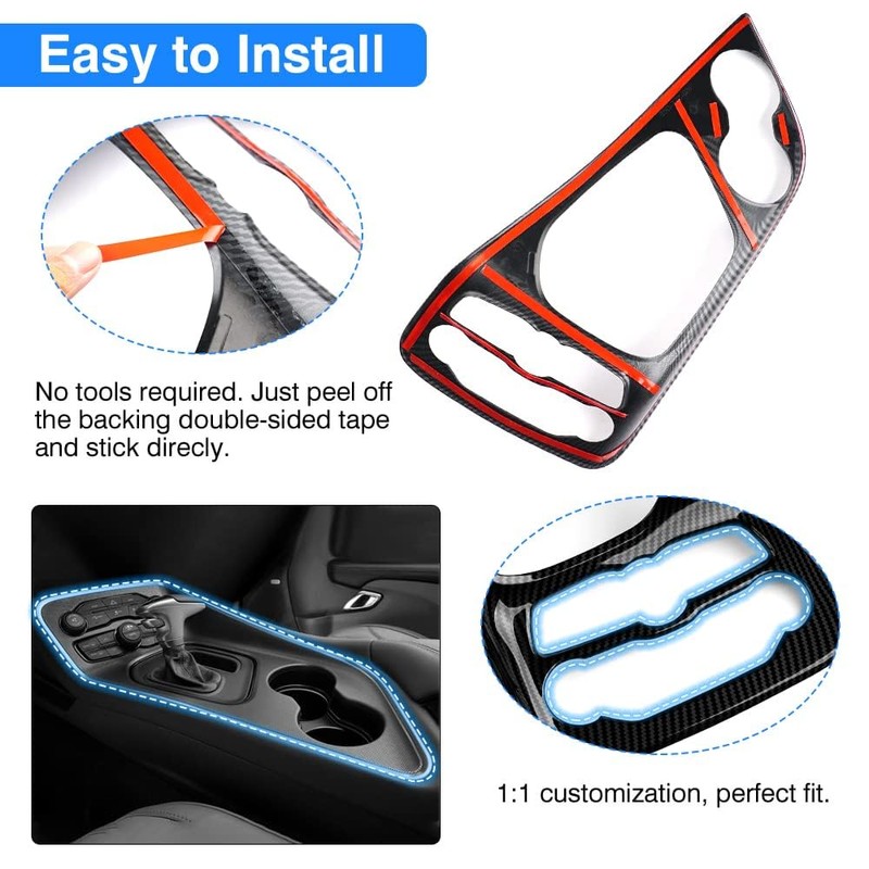 Karltys Gear Shift Panel Trim Cover for 2015-2024 2025+ Dodge