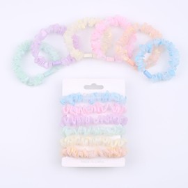 Satin Scrunchies for Women & Girls Soft Hair Ties non-hair-damaging hairband (Bright colors A)