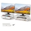 WOHOMO Dual Monitor Stand Riser with Drawers, Desk Organizers for