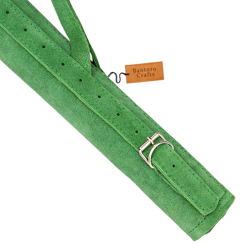 Green Bantoro Leather Archery Quiver with Matching Adjustable Arm Guard