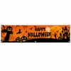 Happy Halloween Outdoor Banner – Pumpkin & Bat Polyester Backdrop