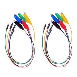 YFFSFDC 5 Colors 10pcs Breadboard Male Jumper Wire Alligator Clip Male Jumper Wire Lead for Circuit Experiment Electrical Testing