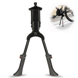 massway Bicycle Stand, Two-Legged Stand, Double Stand, Height Adjustable, 24-28 Inch, Two-Legged Stand, Load Capacity 30 kg, Bicycle Stand for City Bike, MTB and Trekking Bikes