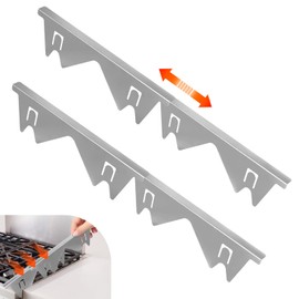 Stainless Steel Stove Gap Cover - Adjustable Heat-Resistant Filler Strip for Stove Gaps, Blocks Food and Grease, Perfect for Gas Stove Sides, Oven Guards for Sides, and Stove Knob Safety Covers - 2Pcs