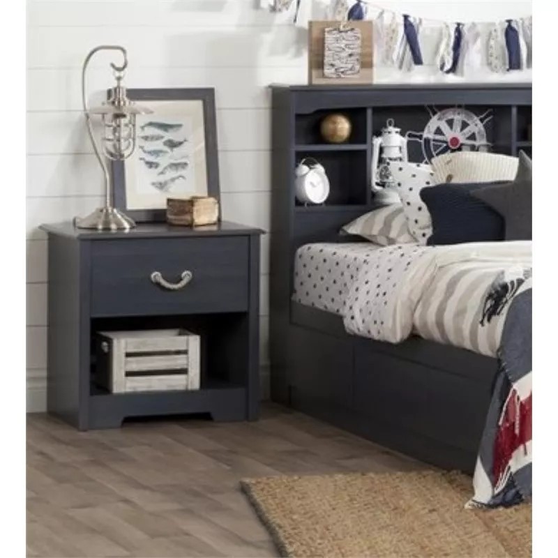 South Shore Aviron Nightstand in Blueberry