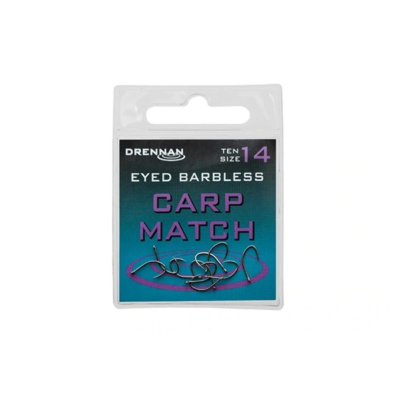 Drennan eyed Barbless Carp Match size 10 Qty 10
