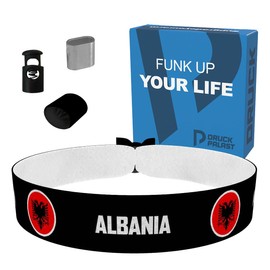 Albania Round Flags Fabric Bracelet - Durable Satin Bracelets - Fashionable Accessories - Handmade Bracelets - Colourful Bracelets - Gift Ideas for Men and Women