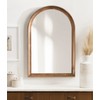 Kate and Laurel Hatherleigh Modern Transitional Arched Wooden Wall Mirror,