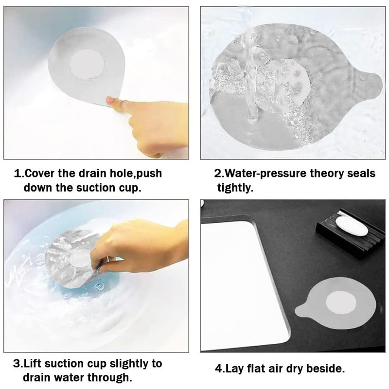 2Pcs Silicone Bathtub Stopper,Universal Sink Plug Bathtub Drain Stopper for