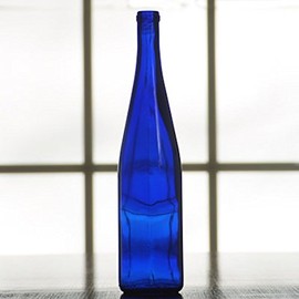 The Cary Company 30WBW2 750 mL Cobalt Blue Stretch Hock Wine Bottles, 3" ID, Glass (Pack of 12)