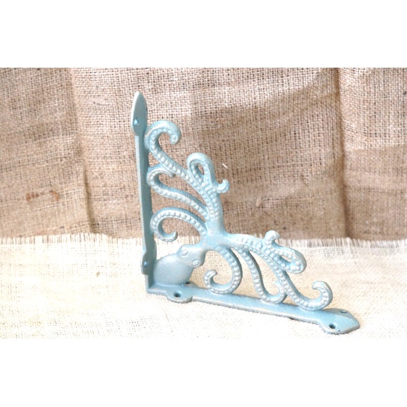 2 Cast Iron Octopus Brackets Nautical Garden Braces Shelf Corbels