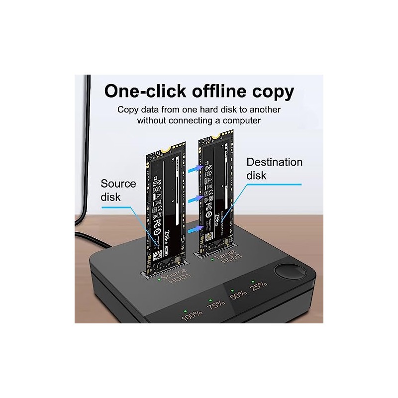 M.2 Duplicator Dual Bay, M.2 Cloner with Offline Clone, Tool