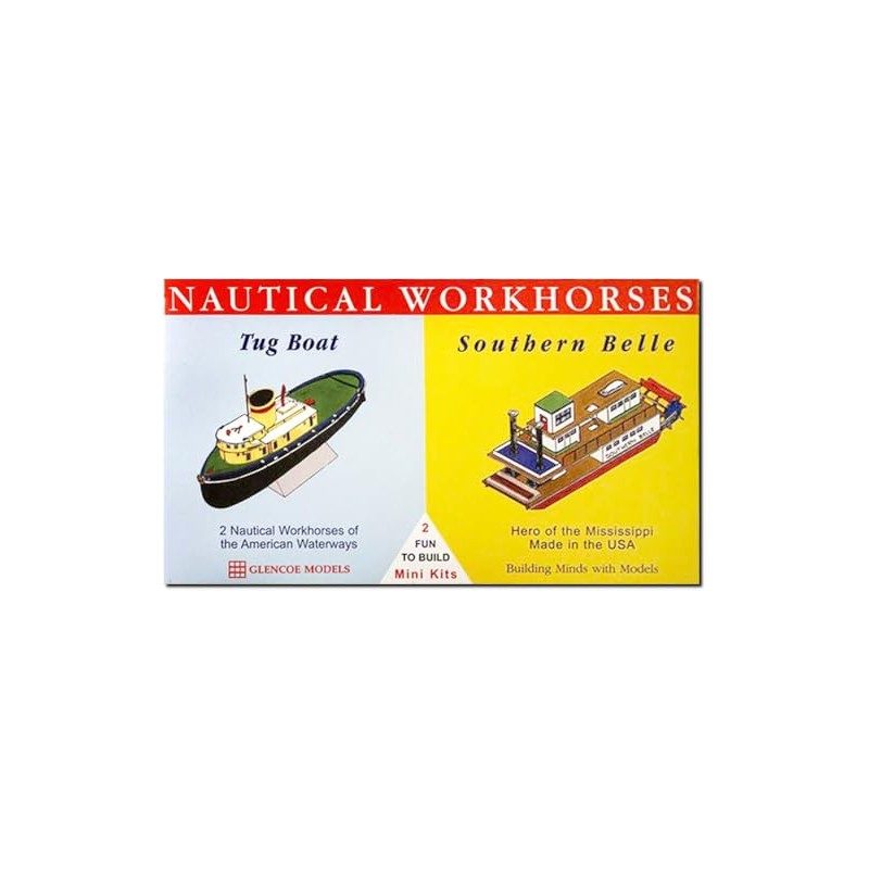 PLATZ GLENCO MODEL BOAT SET 1/100 Tugboat & 1/400 Riverboat