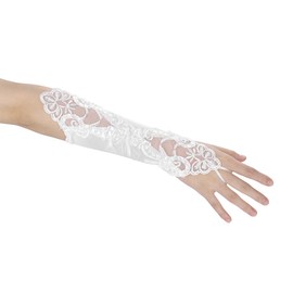 Bridal Gloves Girls Gloves Fingerless Elbow Communion Gloves Lace Evening Gloves Long Dance Gloves Princess Wedding Dress Communion Costume Satin Opera Gloves Party Opera