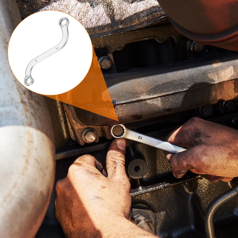 sourcing map S-Style Box Wrench Metric 12mm x 13mm 12-Point