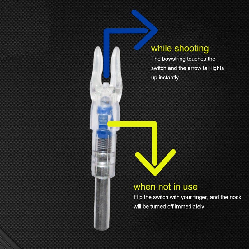 3PCS Archery Lighted Nocks Plastic Automatic with Switch 6.2mm Inner