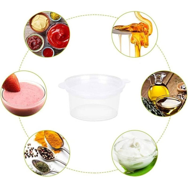 50 Pack Round Food Container Pots with Lids,Reusable Jello Shot