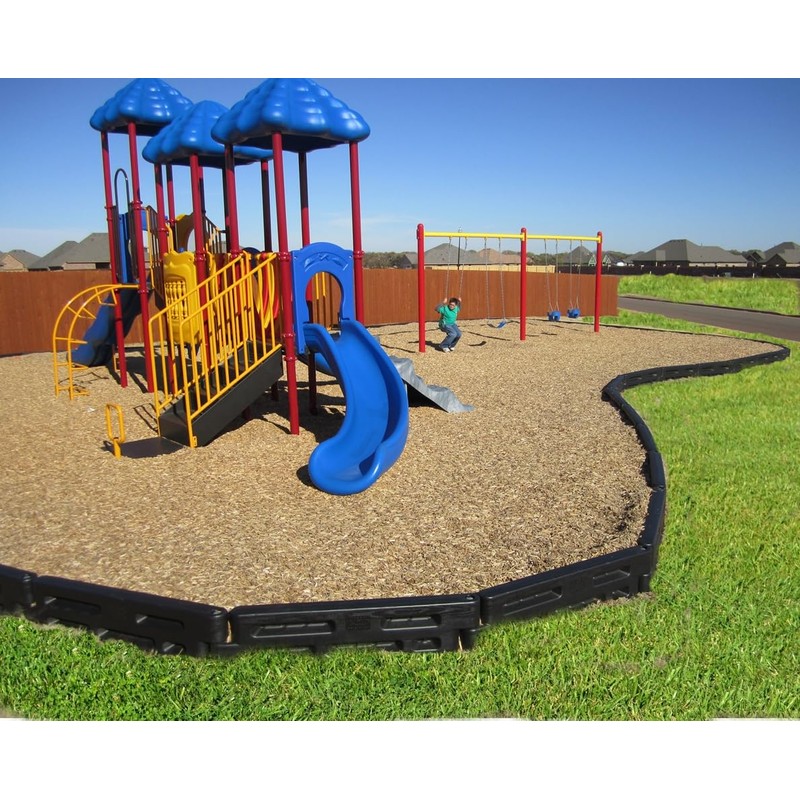 Playsafer Playground Edging Border -12" High Plastic Interlocking Timber for