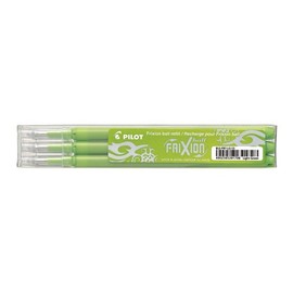 Pilot Frixion Ball 0.7mm Pen Refills - Light Green (Lime) 18 Single Refills (6 Packs of 3)