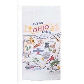Kay Dee F2222 Designs ST Thing Ohio EMB F/S Dish Towel, 17.5 x 28, Various