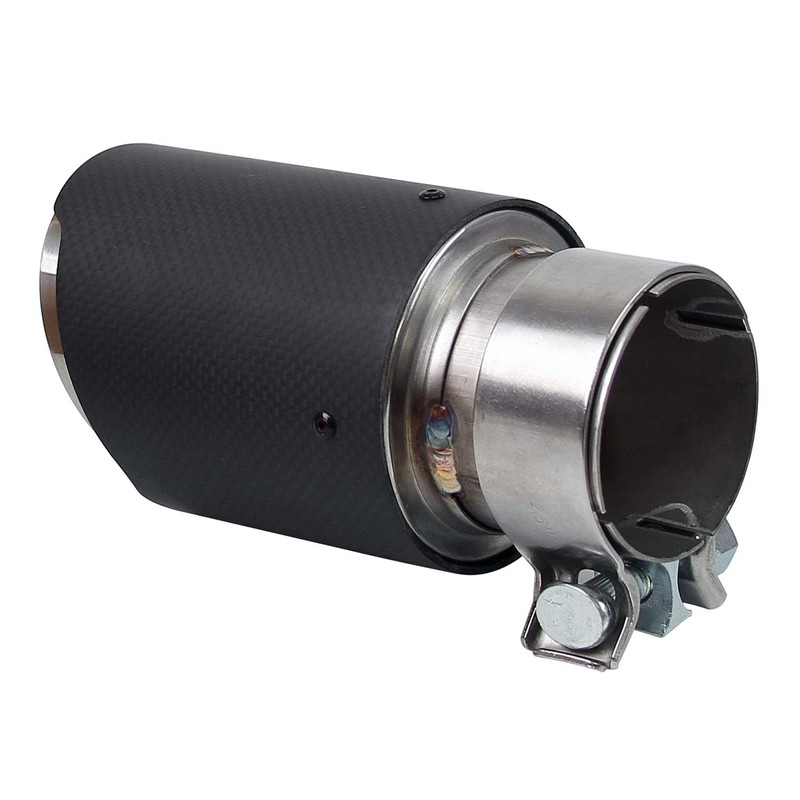TC Sportline Stainless Steel Exhaust Muffler Tip with Carbon Fiber