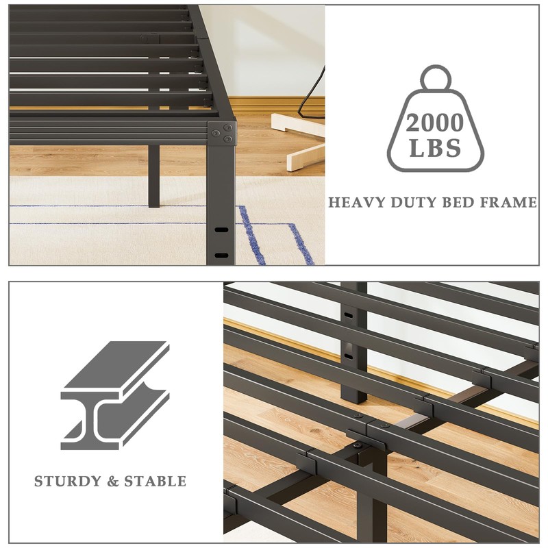FSCHOS Twin-Bed-Frames / 18 Inch Metal-Bed-Frame-Twin/No Box Spring Needed/Easy Assembly/Reinforced