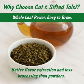 Spice Profile USDA Organic Indian Tulsi/Holy Basil Cut & Sifted, 2 oz, Lab Tested for Heavy Metals, Ocimum sanctum, Albahaca Sagrada