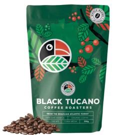 Black Tucano Specialty Coffee - Brazilian Whole Beans Medium Roast Coffee - Organic Coffee Whole Beans Coffee - 8.8 Ounces 250 Gr