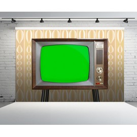 CHNYWORK 7ftx5ft Retro TV Backdrop Vintage Analog TV with Old Fashioned Wallpaper Background for Retro 50s 80s TV Party Decorations Nostalgic Photoshoot Props Wallpaper
