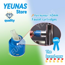 40mm Faucet Ceramic Disc Cartridge Plastic Single Handle Water Mixer Bath Basin Shower Lever Control Valve, Ceramic Disc Cartridge Faucet Valve Replacement Accessories (1 Pack)