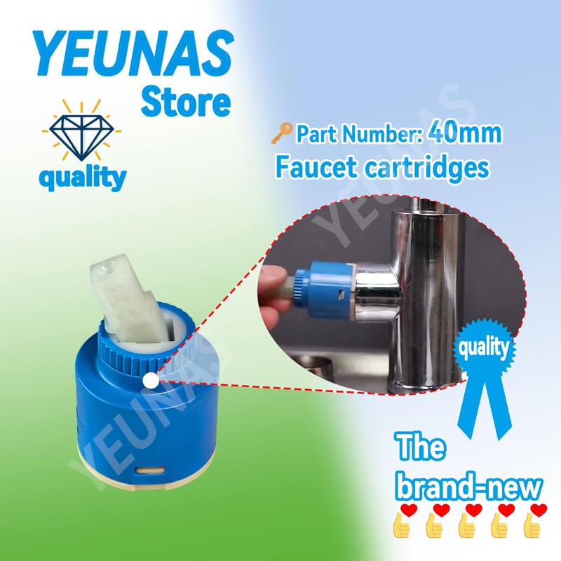 40mm Faucet Ceramic Disc Cartridge Plastic Single Handle Water Mixer